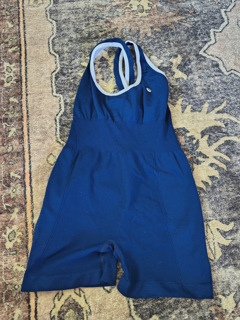 Navy Blue One-Piece Athletic Romper